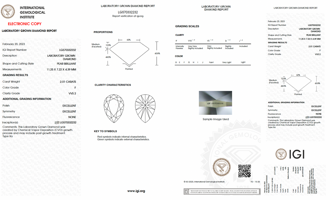 2.01ct Pear Brilliant Lab-Diamond