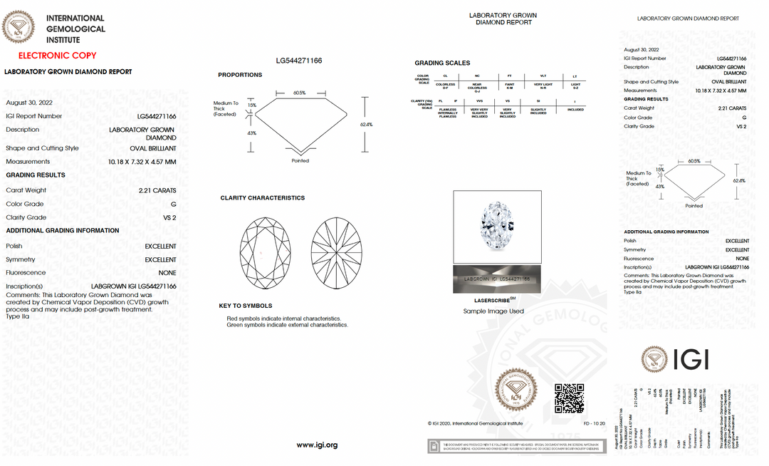 2.21ct Oval Brilliant Lab-Diamond