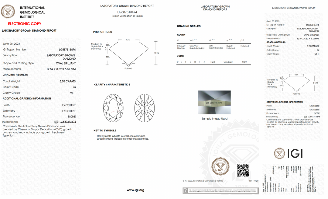 3.70ct Oval Brilliant Lab-Diamond