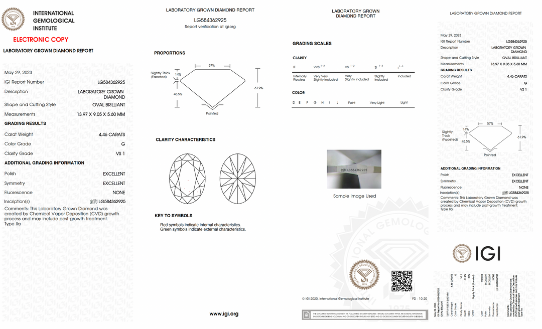 4.46ct Oval Brilliant Lab-Diamond
