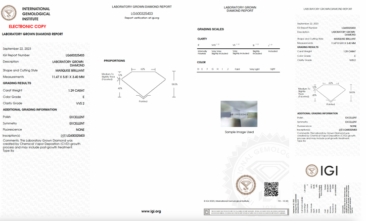 1.29ct Marquise Brilliant Lab-Diamond