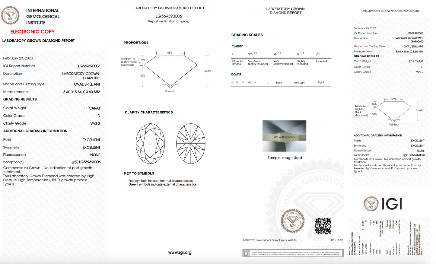 1.11ct Oval Brilliant Lab-Diamond