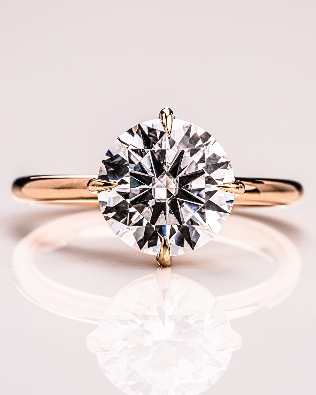 Ready to Ship - Randi (NSEW Prongs) - Round Brilliant (H&A)