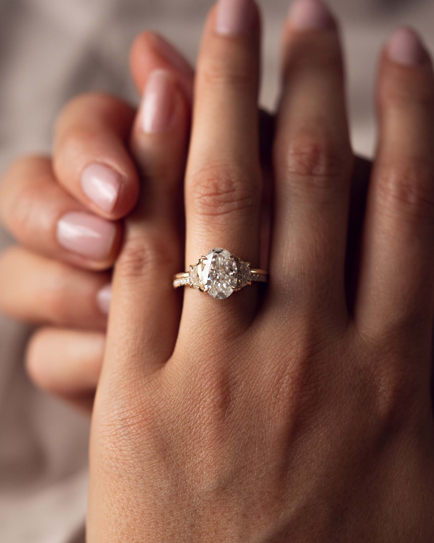 Blair - Oval & Half Moon - With Pavé Joined Band