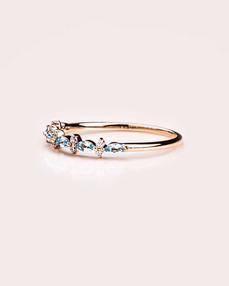 Ready to Ship - Swiss Blue Topaz & Diamond Ring